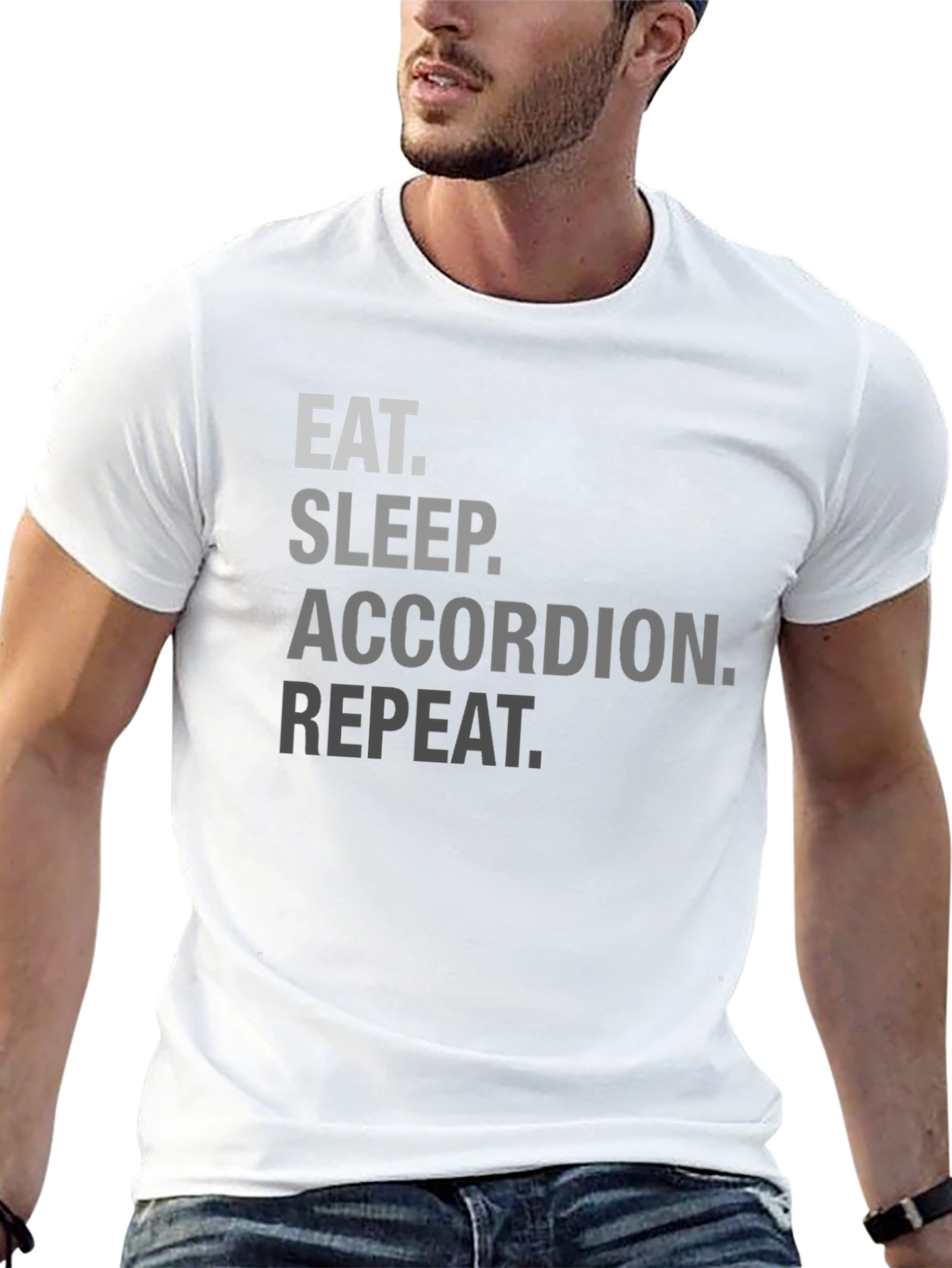 Eat Sleep Accordion Repeat Black T-Shirt