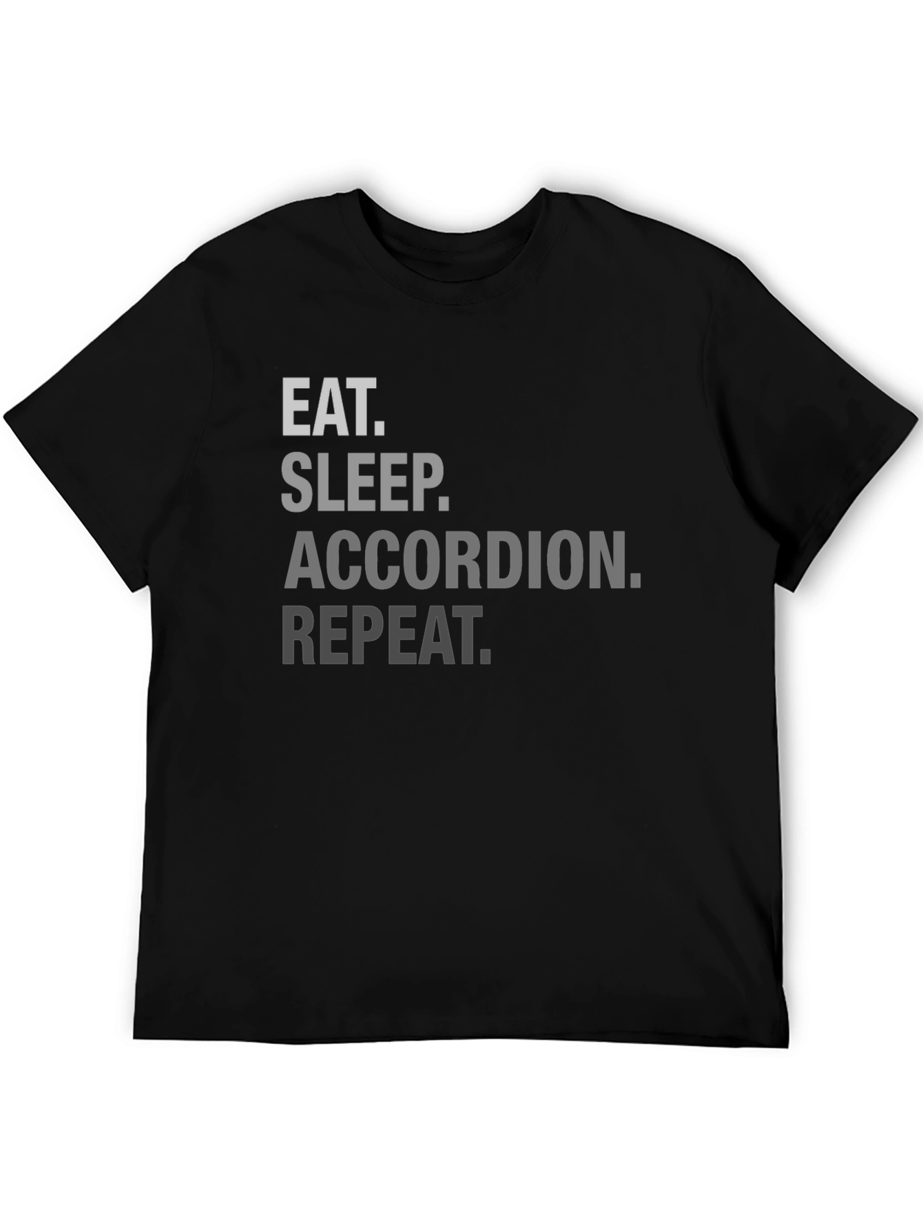 Eat Sleep Accordion Repeat Black T-Shirt