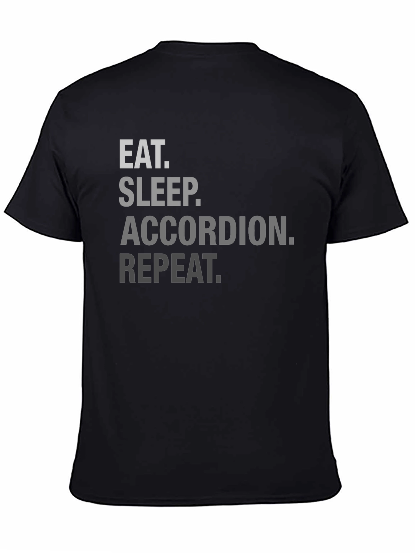 Eat Sleep Accordion Repeat Black T-Shirt