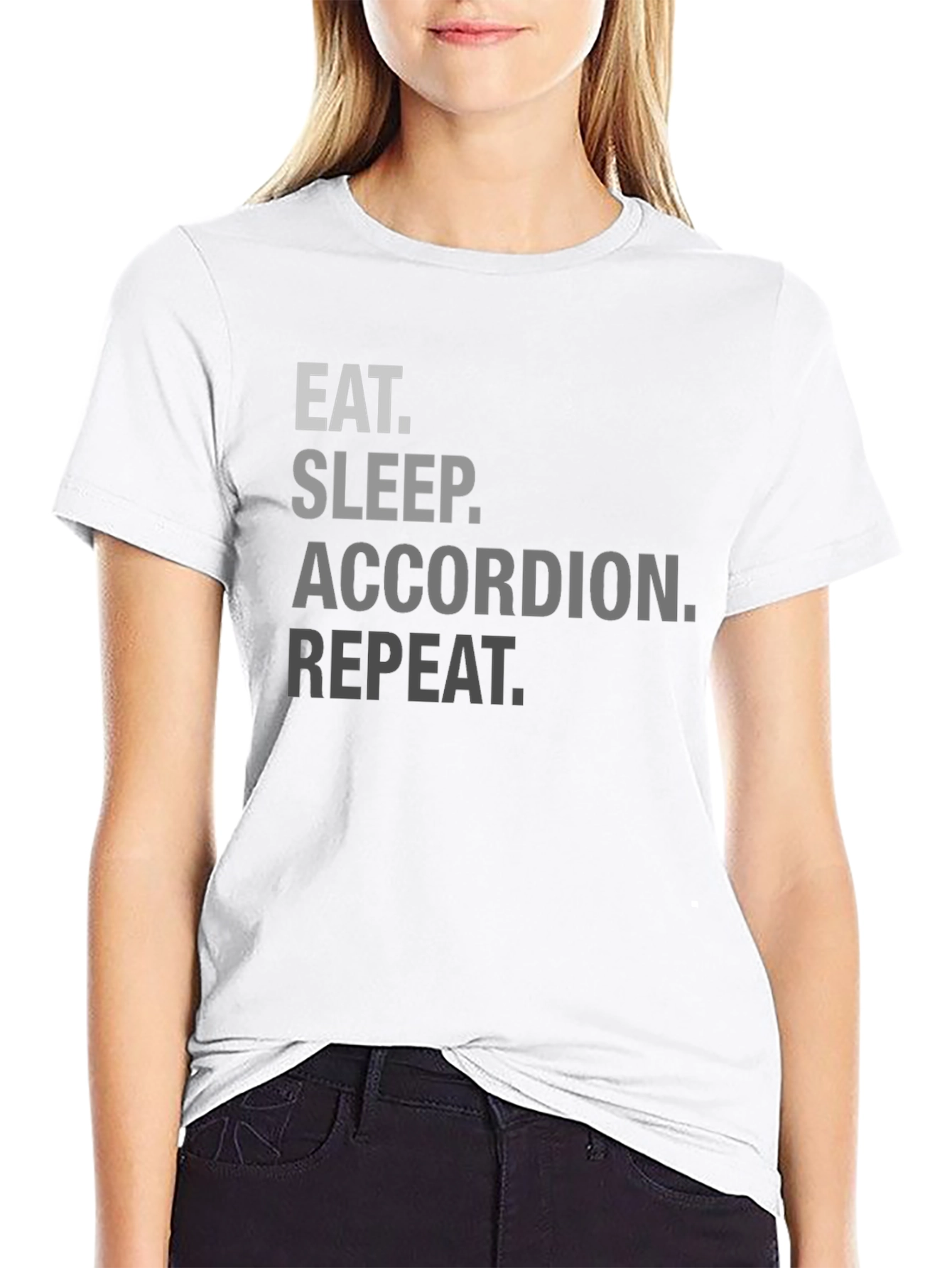 Eat Sleep Accordion Repeat Black T-Shirt