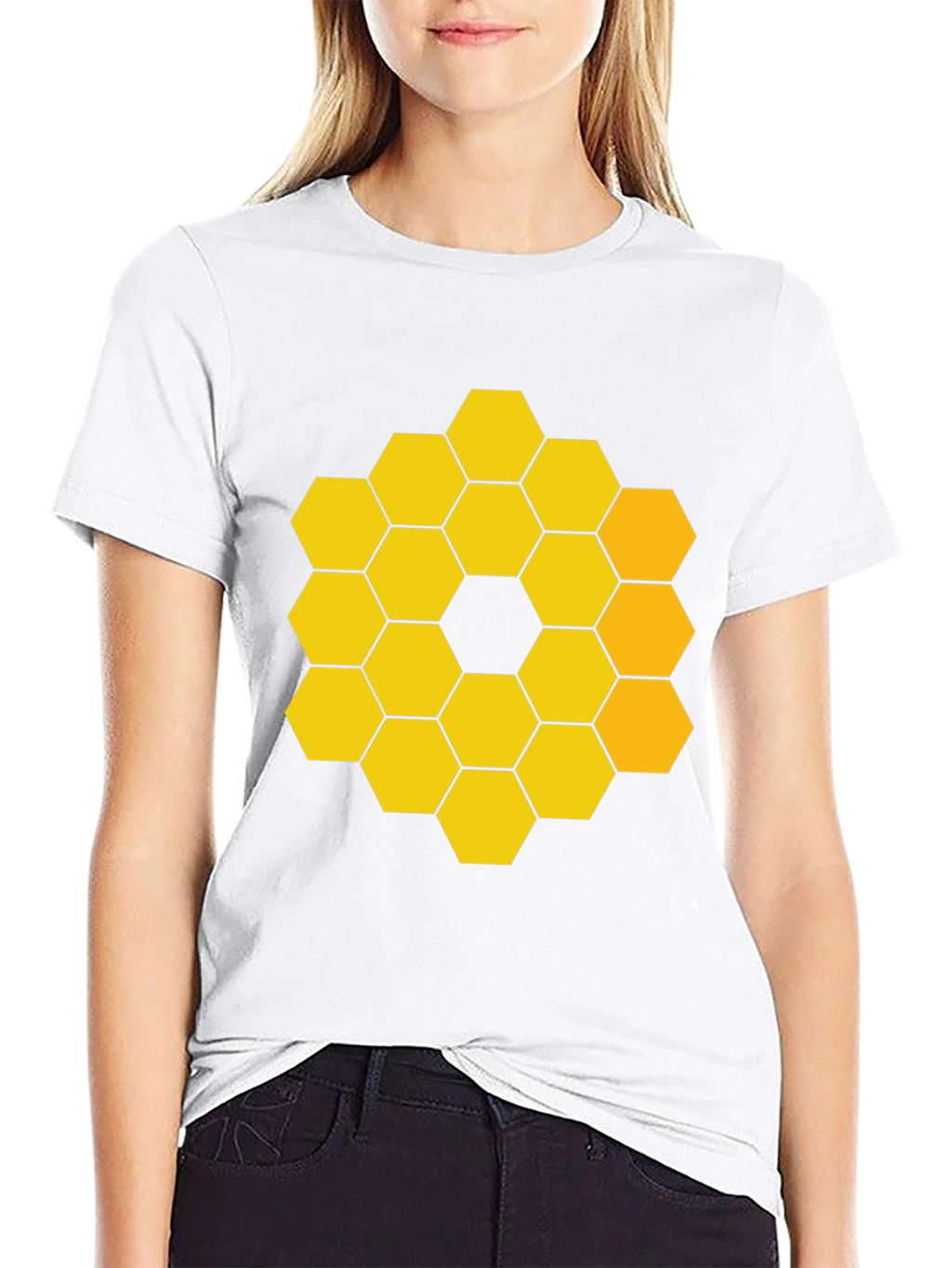 JWST Hexagon Pattern Graphic Tee - Black