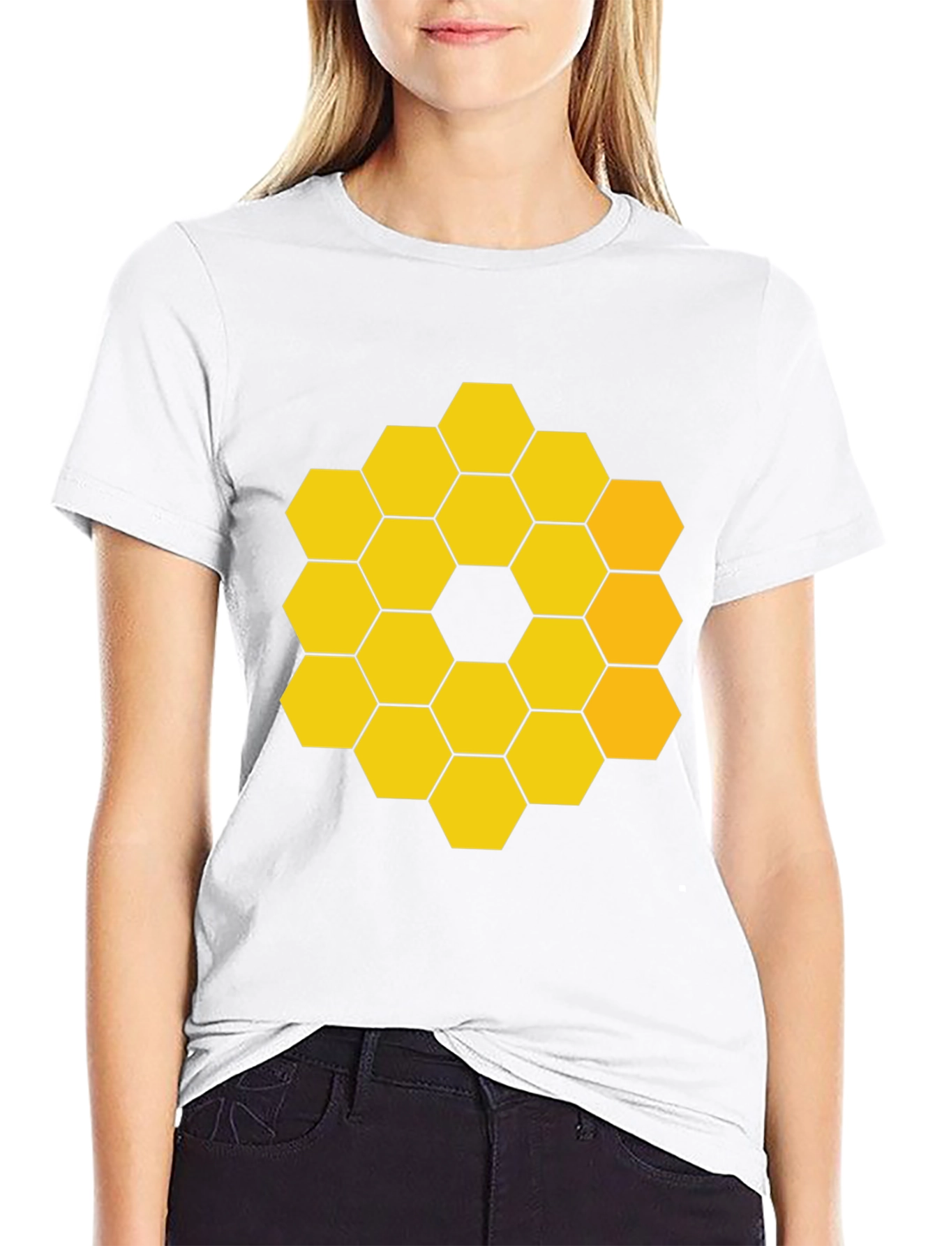 JWST Hexagon Pattern Graphic Tee - Black