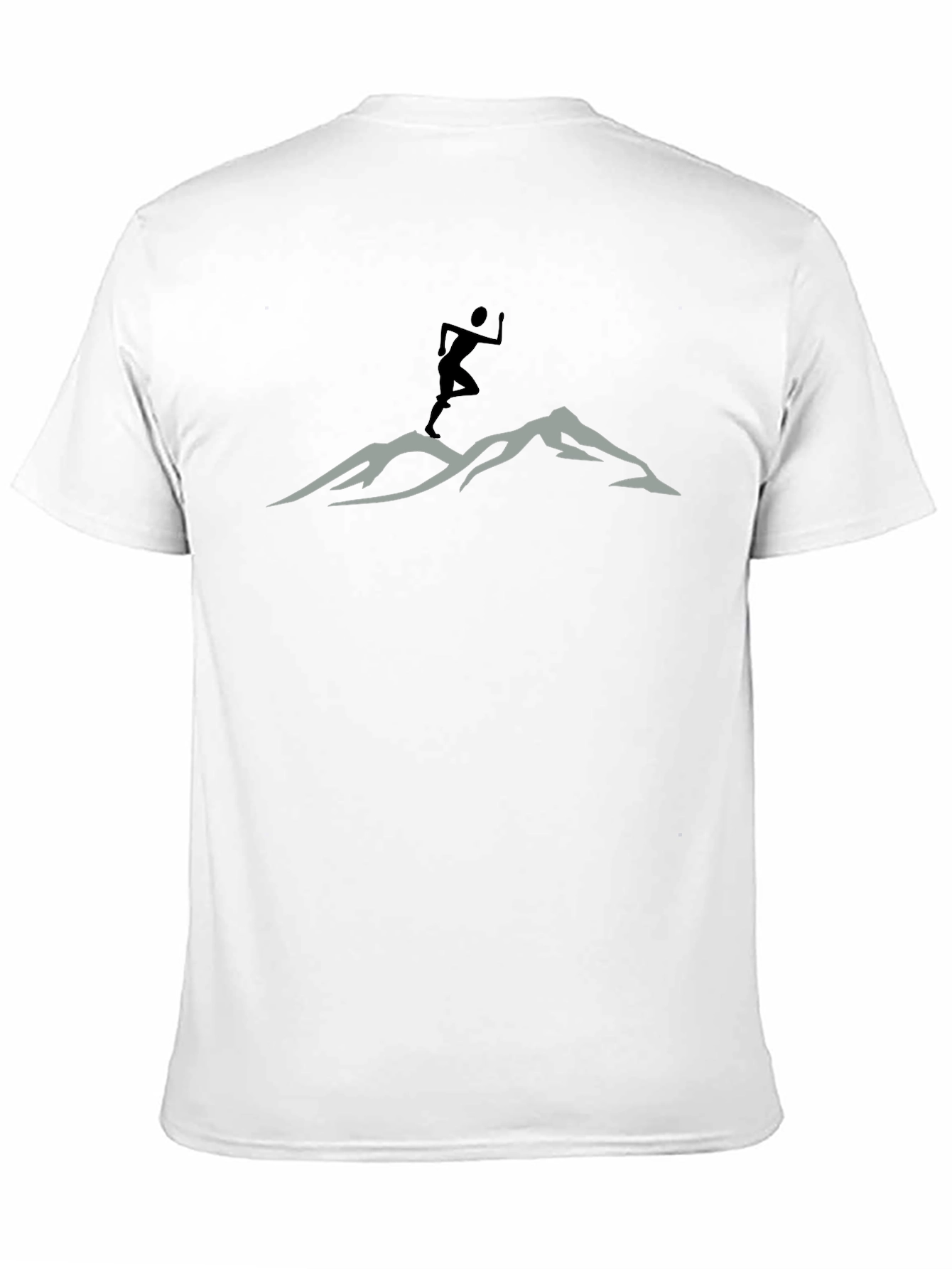 Mountain Trail Runner Graphic Tee - Black Cotton Shirt