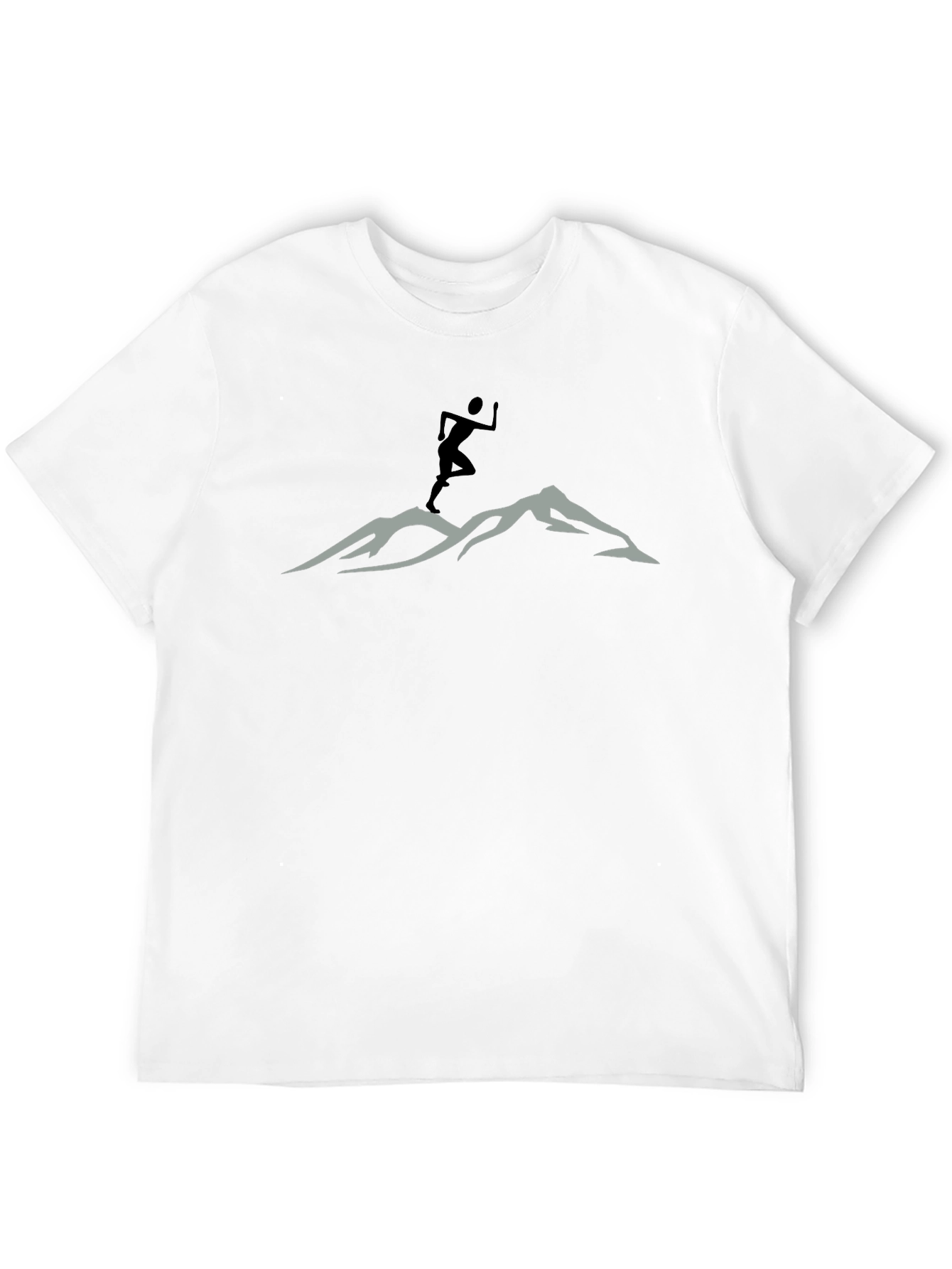 Mountain Trail Runner Graphic Tee - Black Cotton Shirt