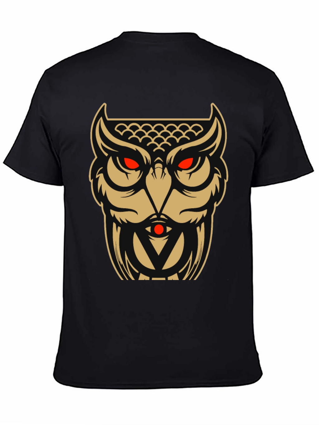 Owl Graphic Tee - Black Cotton Blend