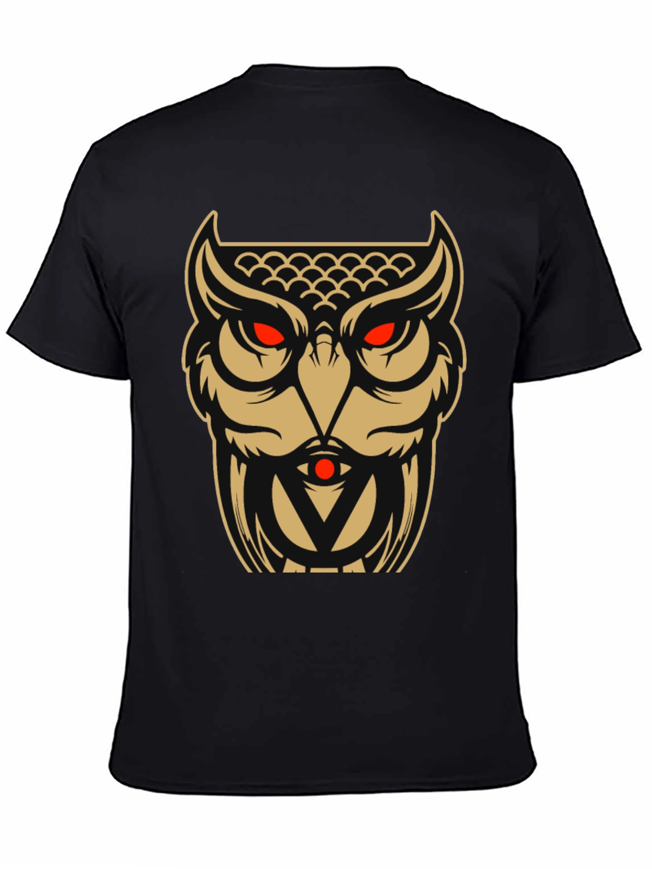 Owl Graphic Tee - Black Cotton Blend