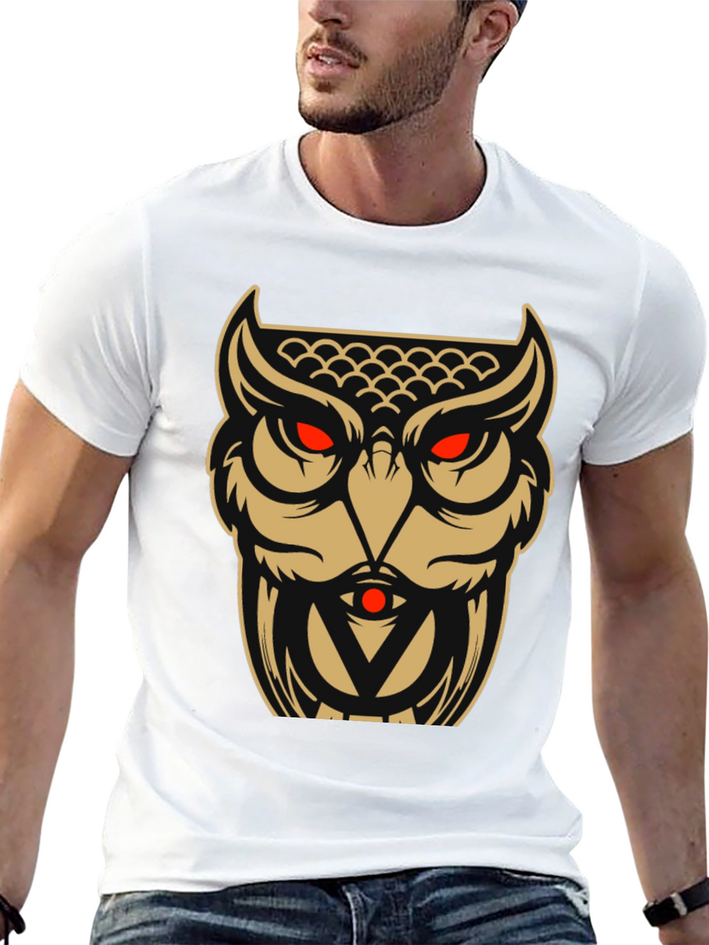 Owl Graphic Tee - Black Cotton Blend