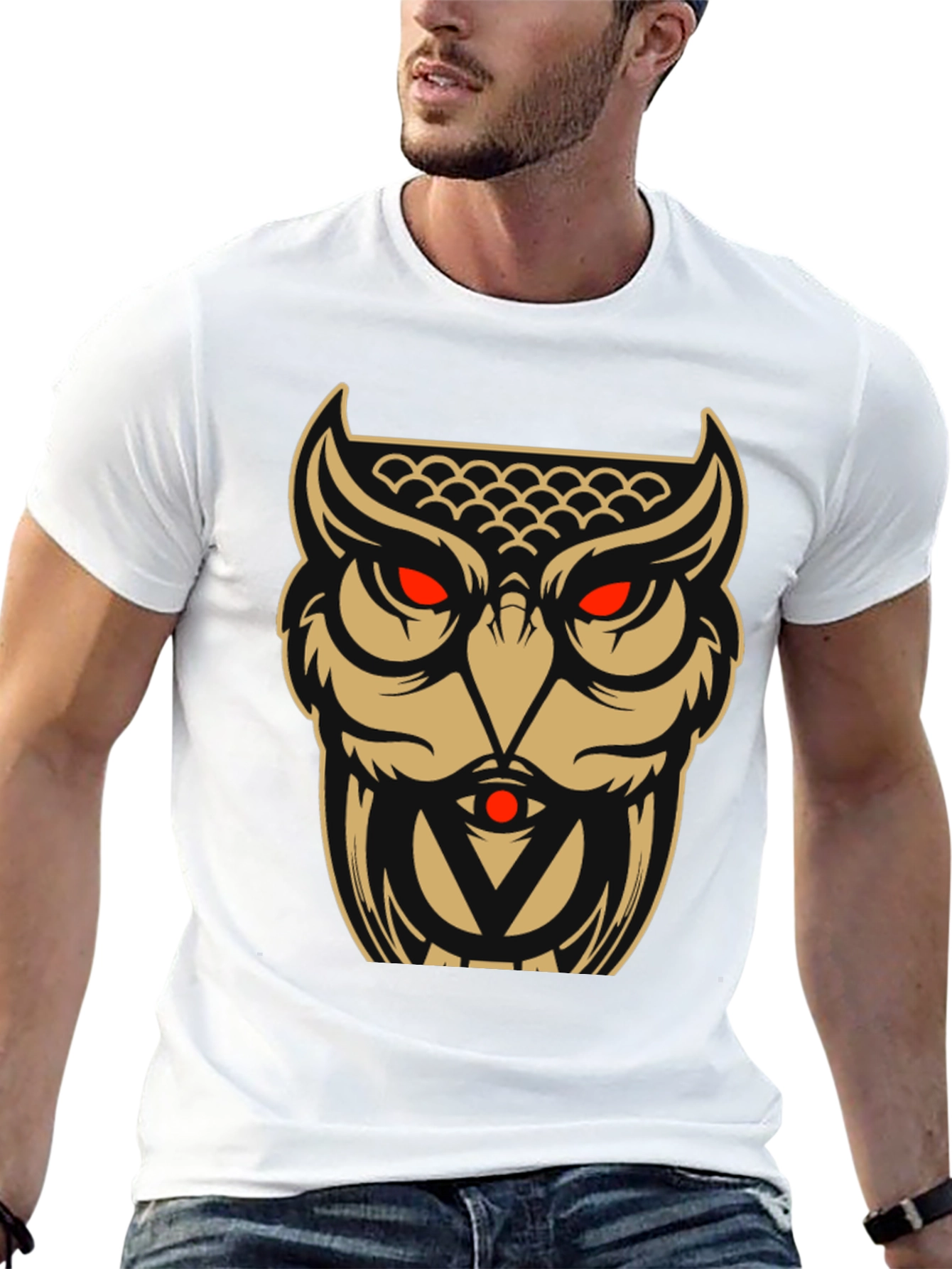 Owl Graphic Tee - Black Cotton Blend