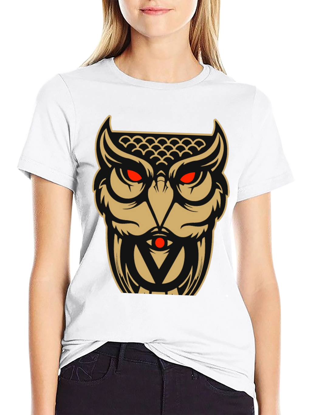 Owl Graphic Tee - Black Cotton Blend