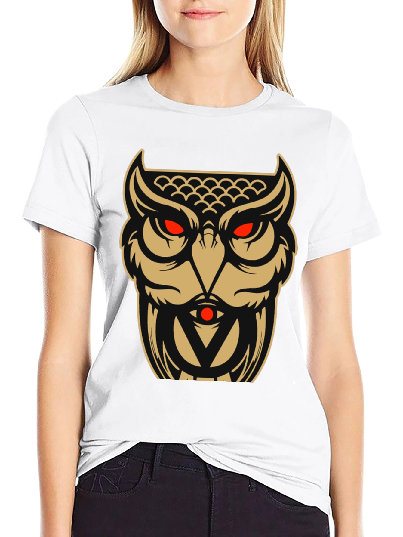 Owl Graphic Tee - Black Cotton Blend