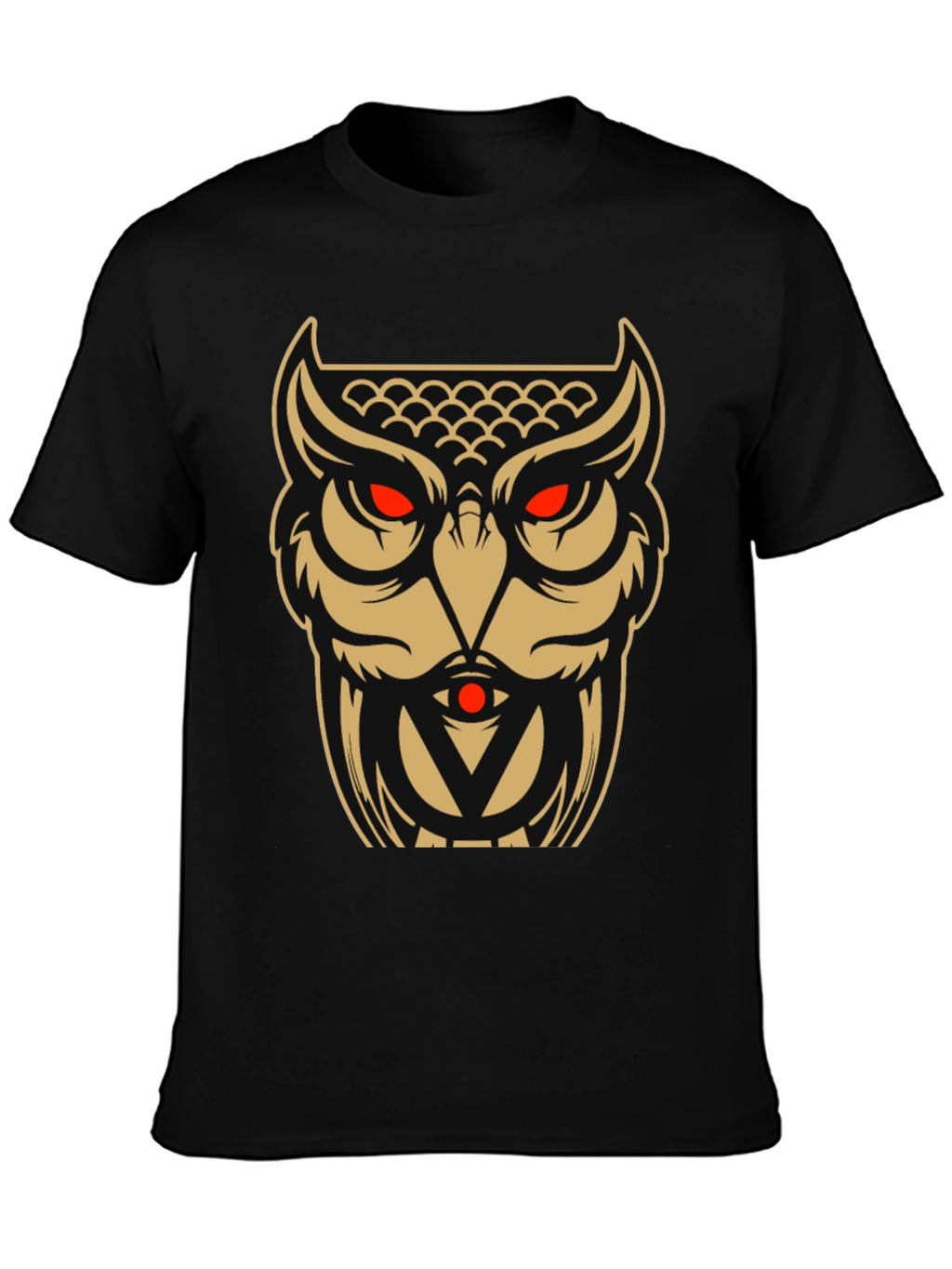 Owl Graphic Tee - Black Cotton Blend