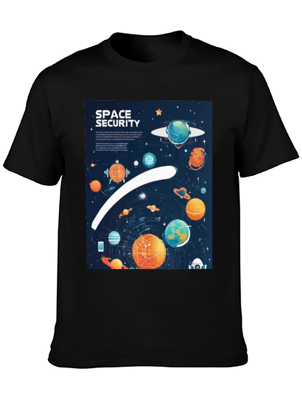 Space Security Graphic T-Shirt - Black