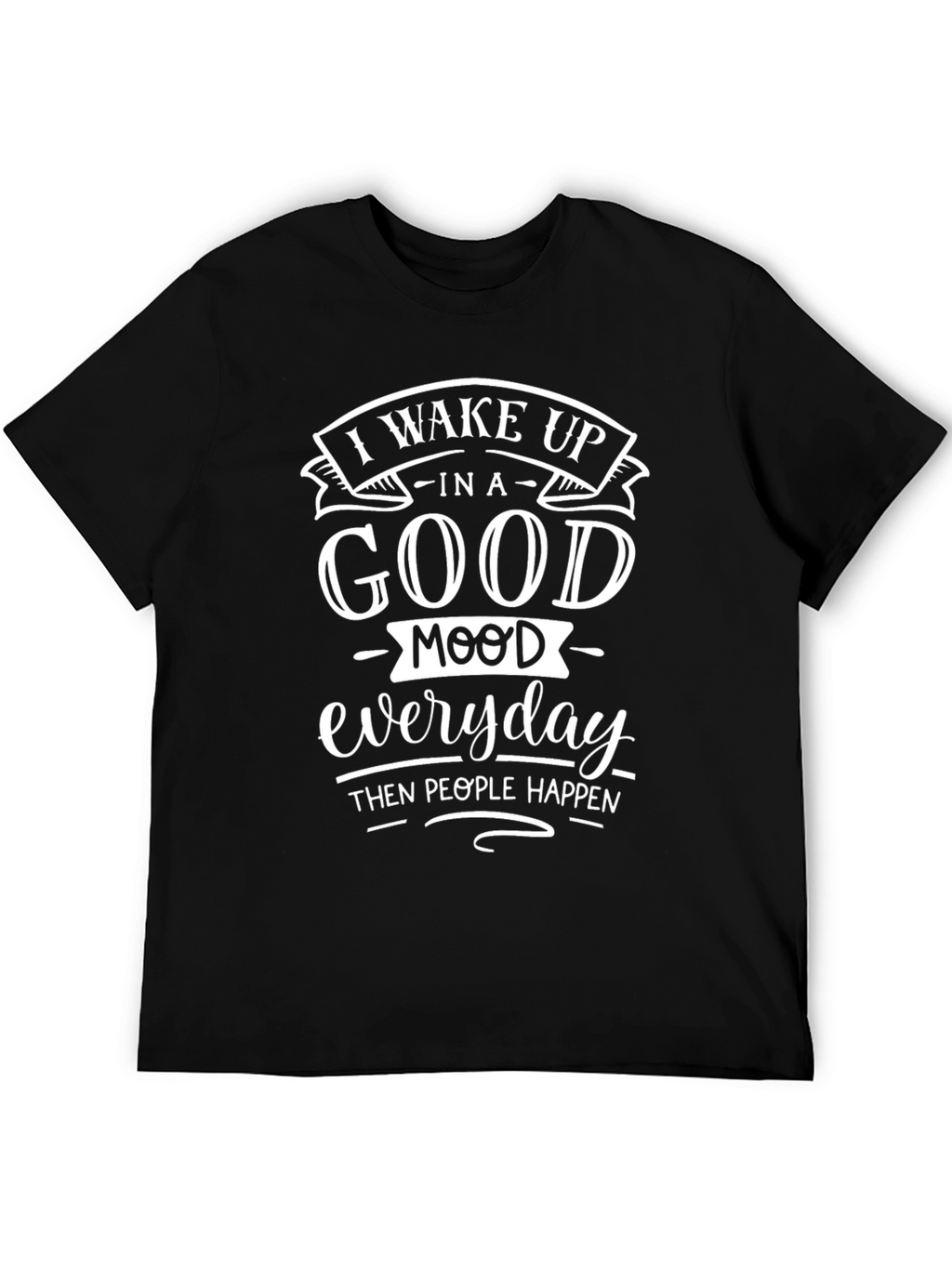 Funny Good Mood Black Graphic Tee