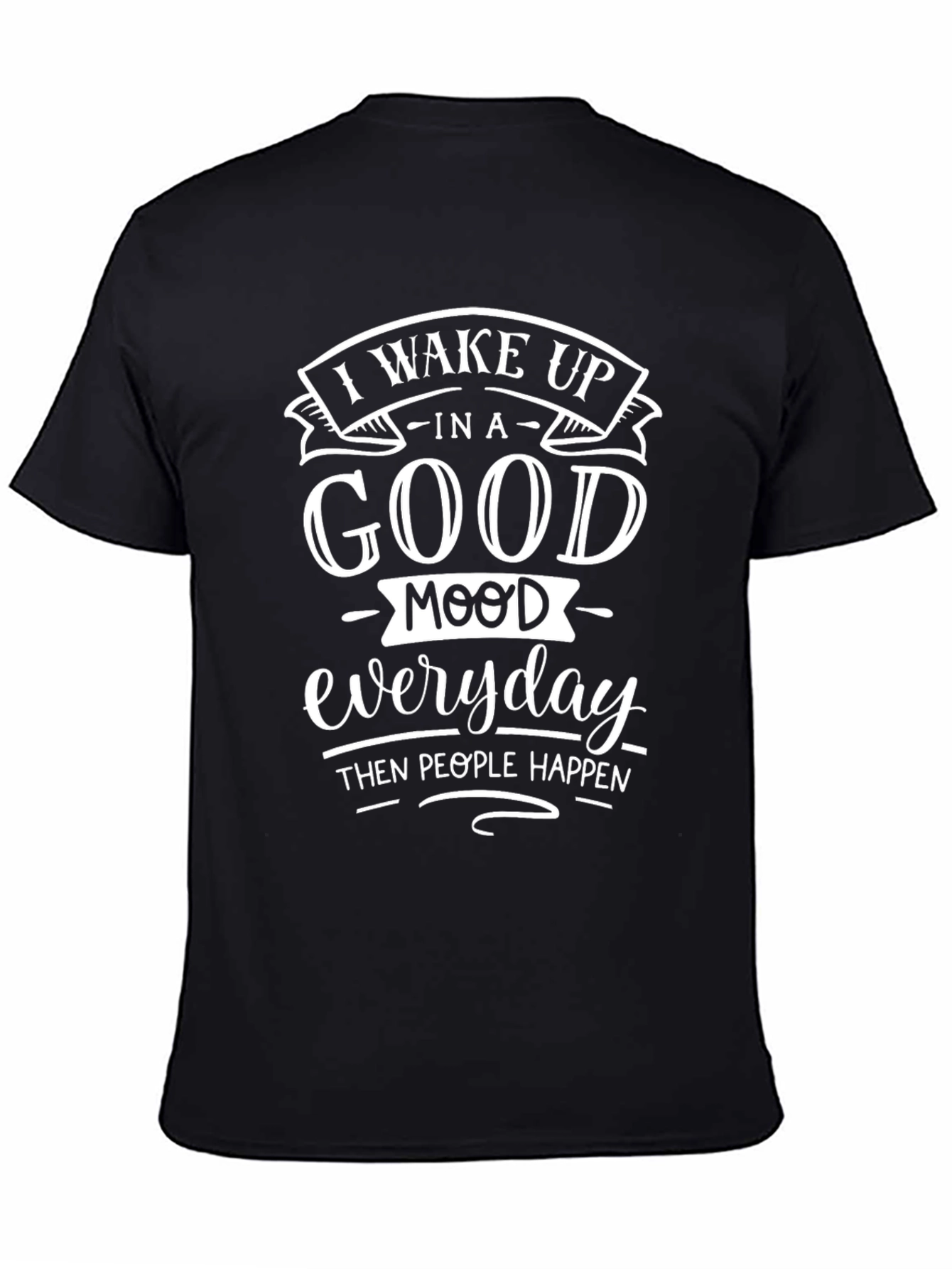Funny Good Mood Black Graphic Tee