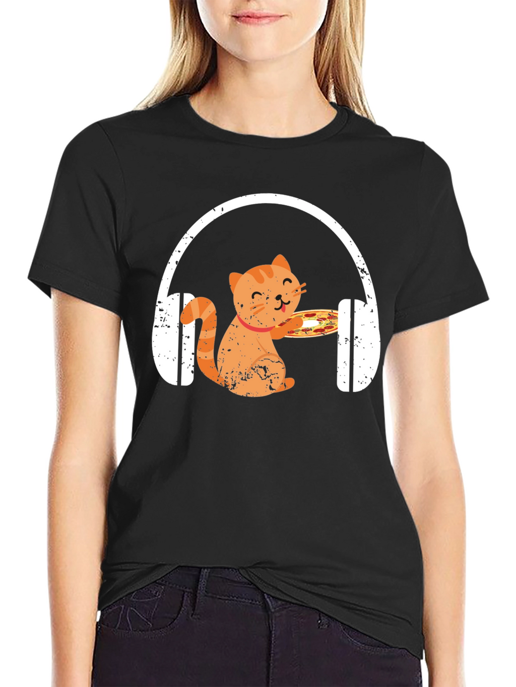 Cat Pizza DJ T-Shirt - Music Lover Apparel