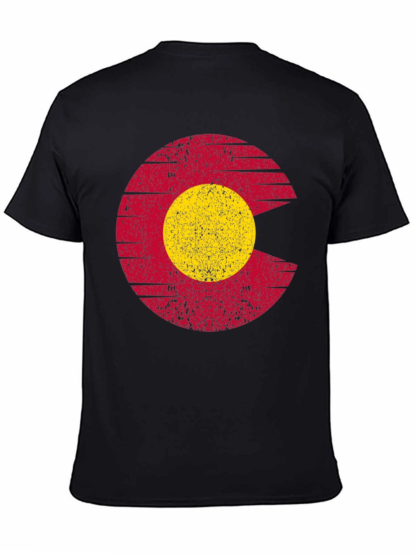 Colorado Flag Graphic Print Mens Black T-Shirt