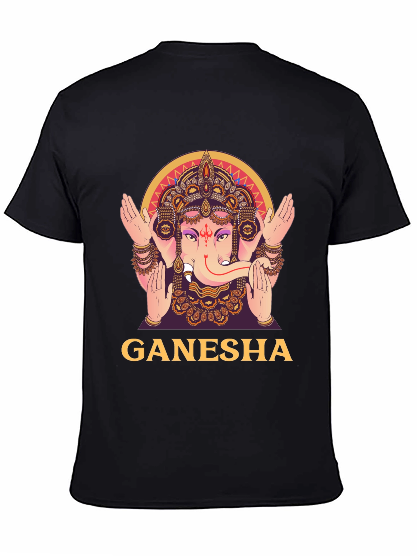 Ganesha Graphic Tee - Black Cotton T-Shirt