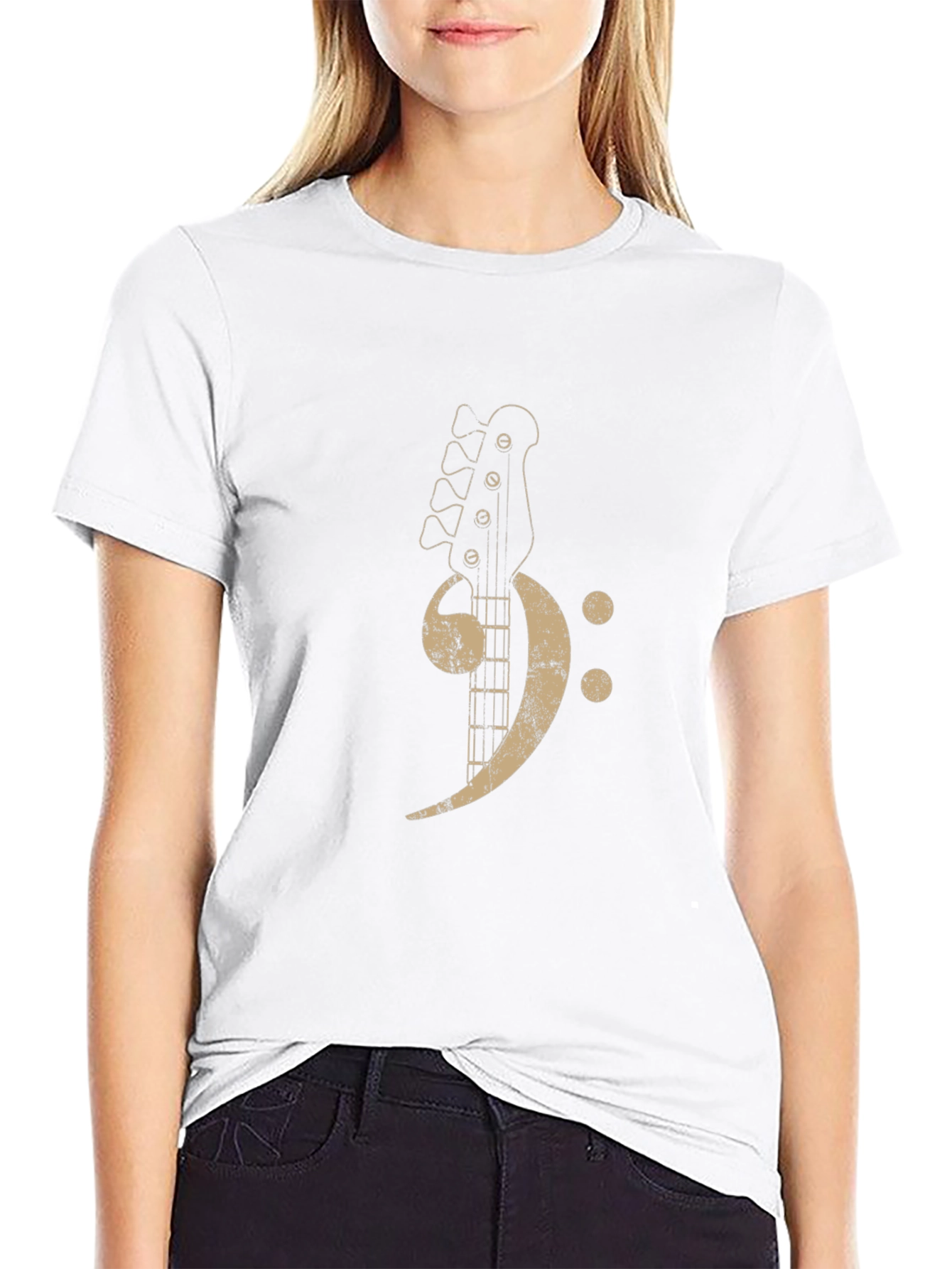 Bass Clef Guitar T-Shirt - Music Lovers Tee