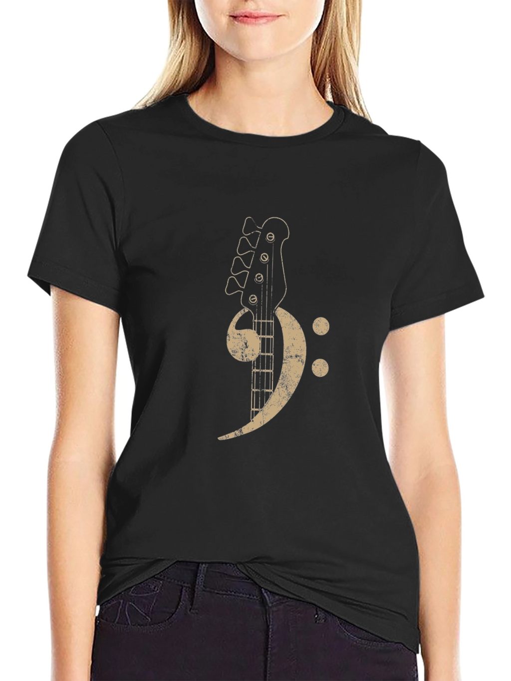 Bass Clef Guitar T-Shirt - Music Lovers Tee