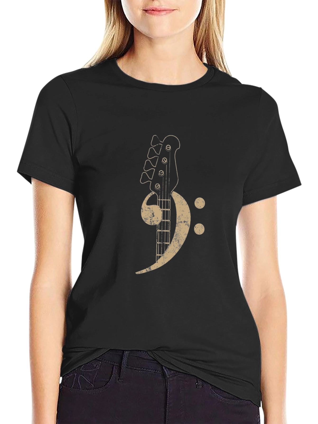 Bass Clef Guitar T-Shirt - Music Lovers Tee