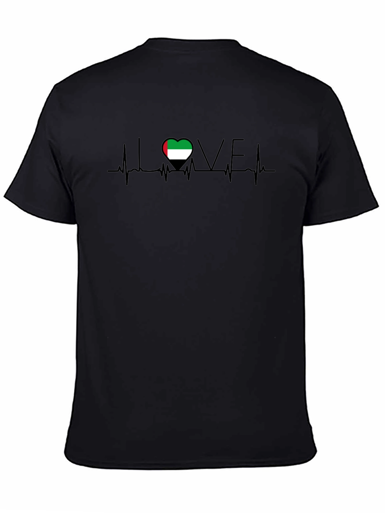 UAE Flag Heartbeat T-Shirt - I Love United Arab Emirates