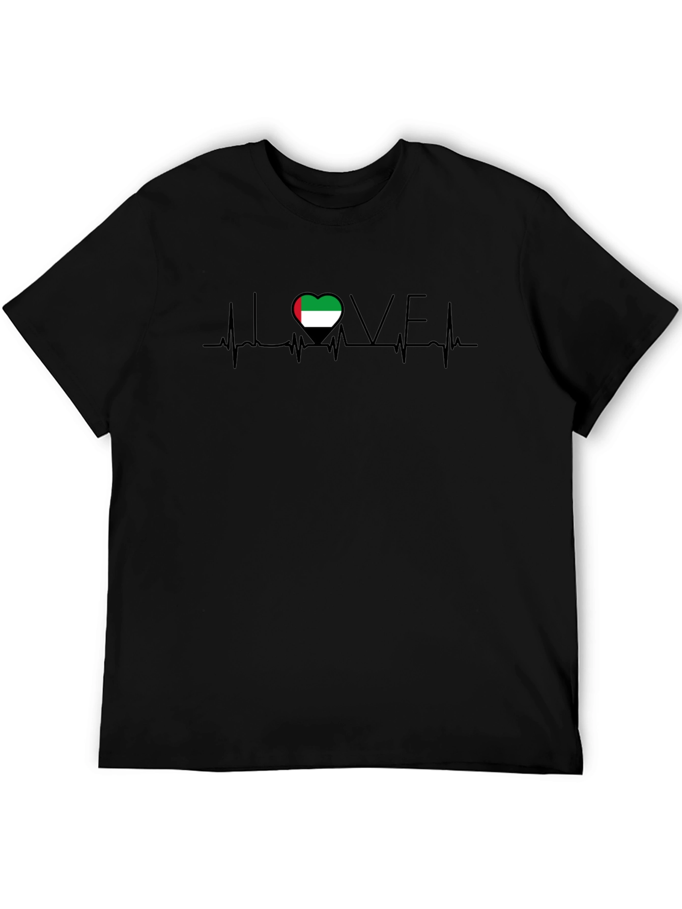 UAE Flag Heartbeat T-Shirt - I Love United Arab Emirates