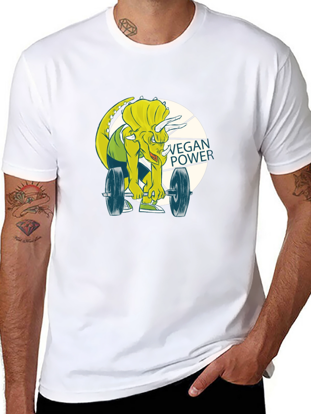 Vegan Power Dinosaur Graphic Tee