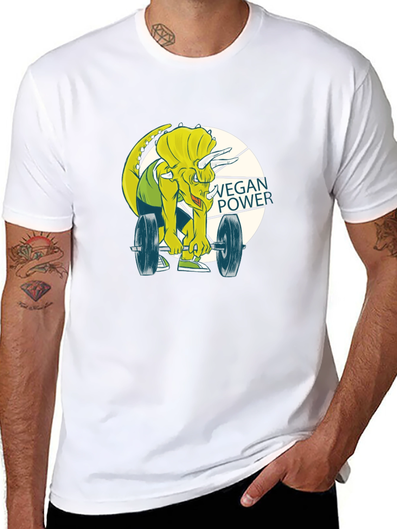 Vegan Power Dinosaur Graphic Tee