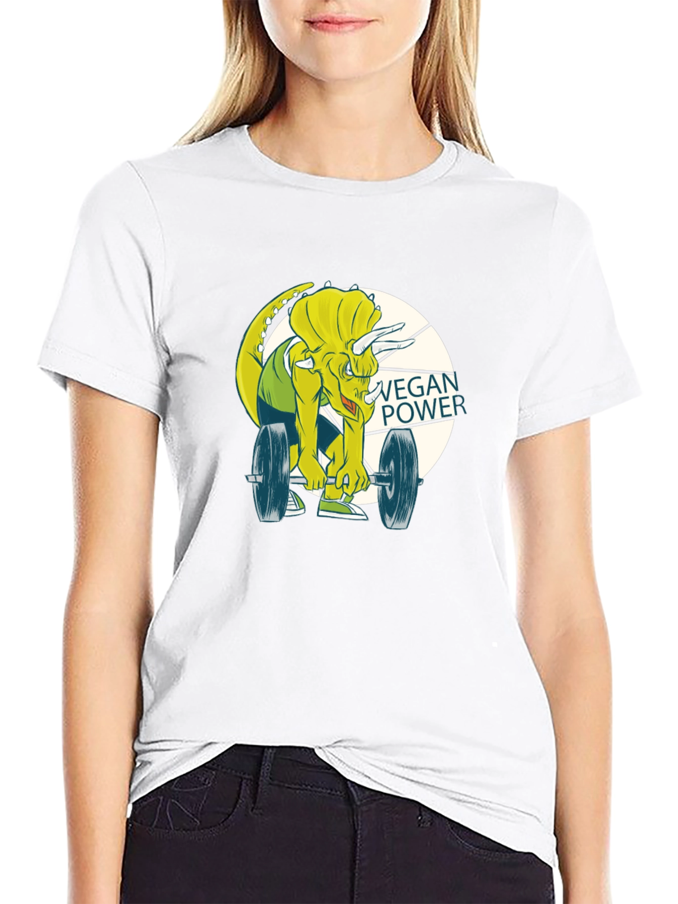 Vegan Power Dinosaur Graphic Tee