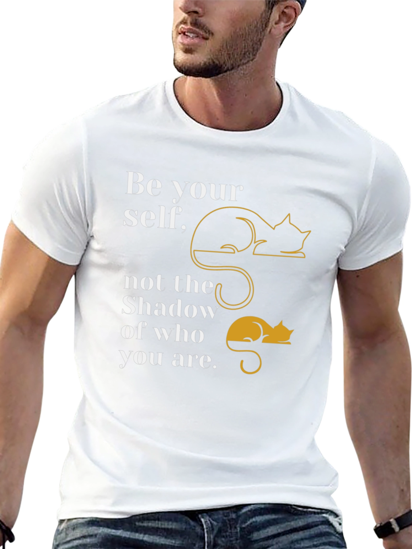Be Yourself Cat Graphic T-Shirt