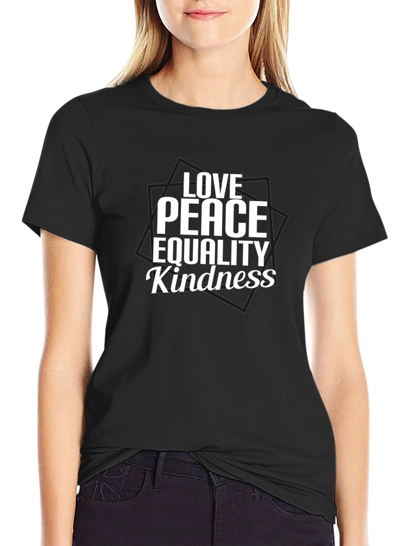 Love Peace Equality Kindness Tee - Black
