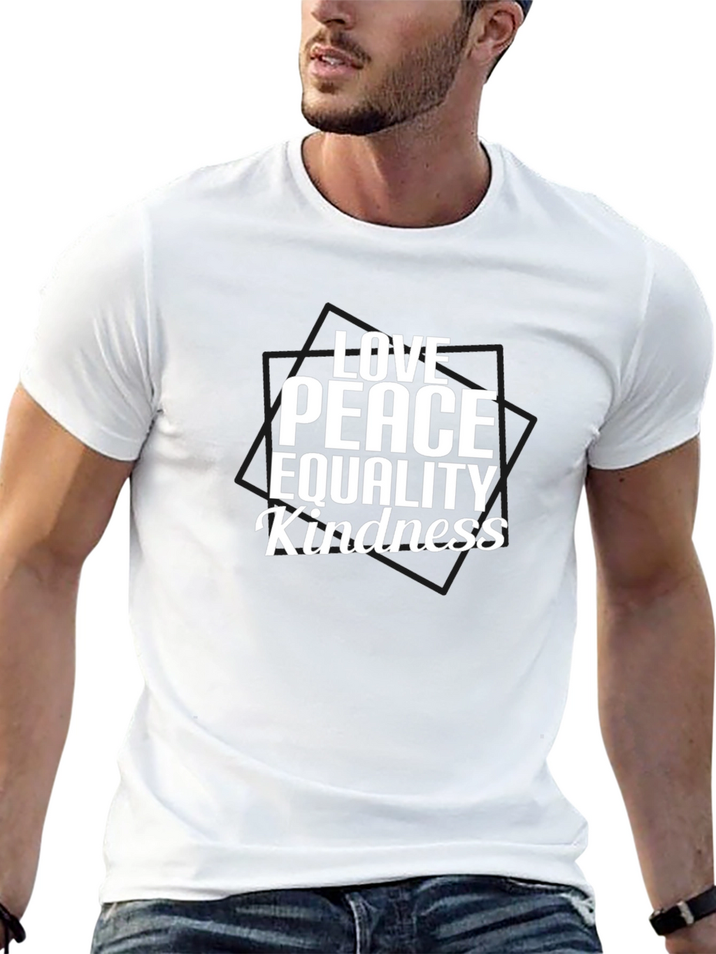 Love Peace Equality Kindness Tee - Black