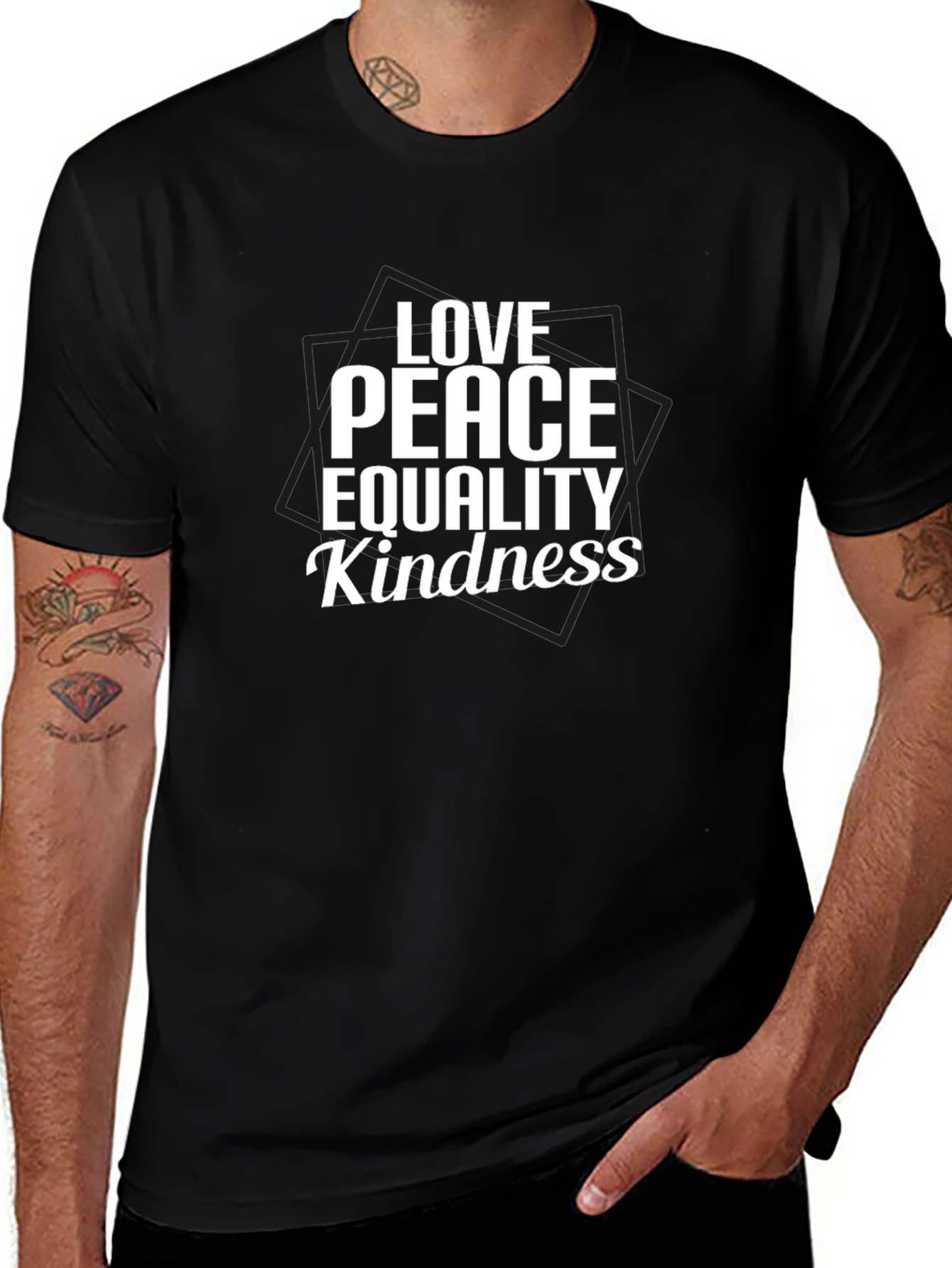 Love Peace Equality Kindness Tee - Black