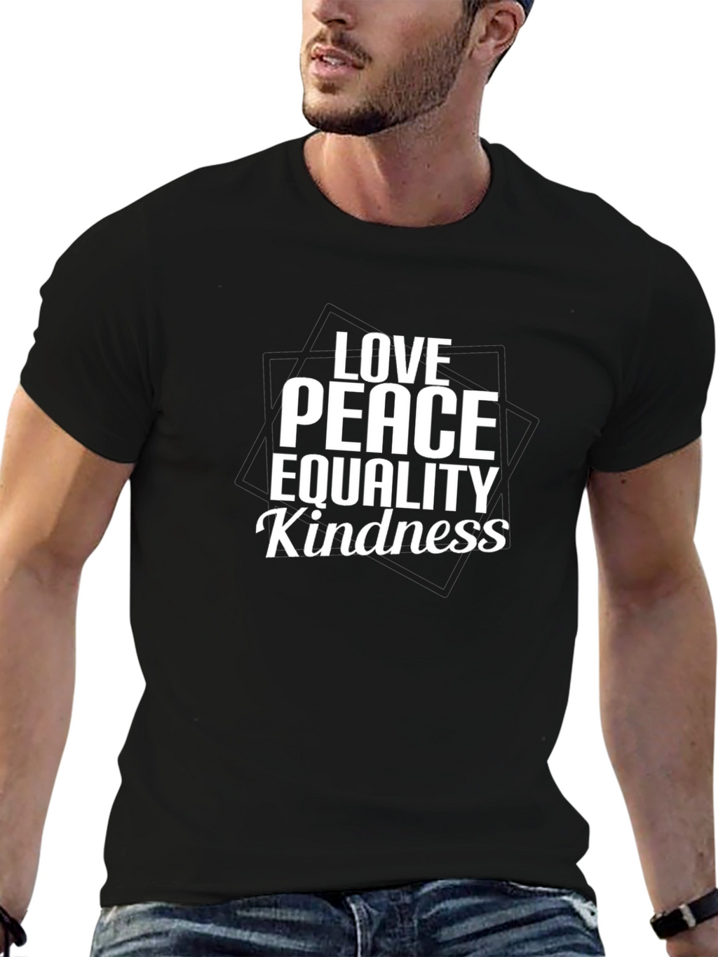 Love Peace Equality Kindness Tee - Black