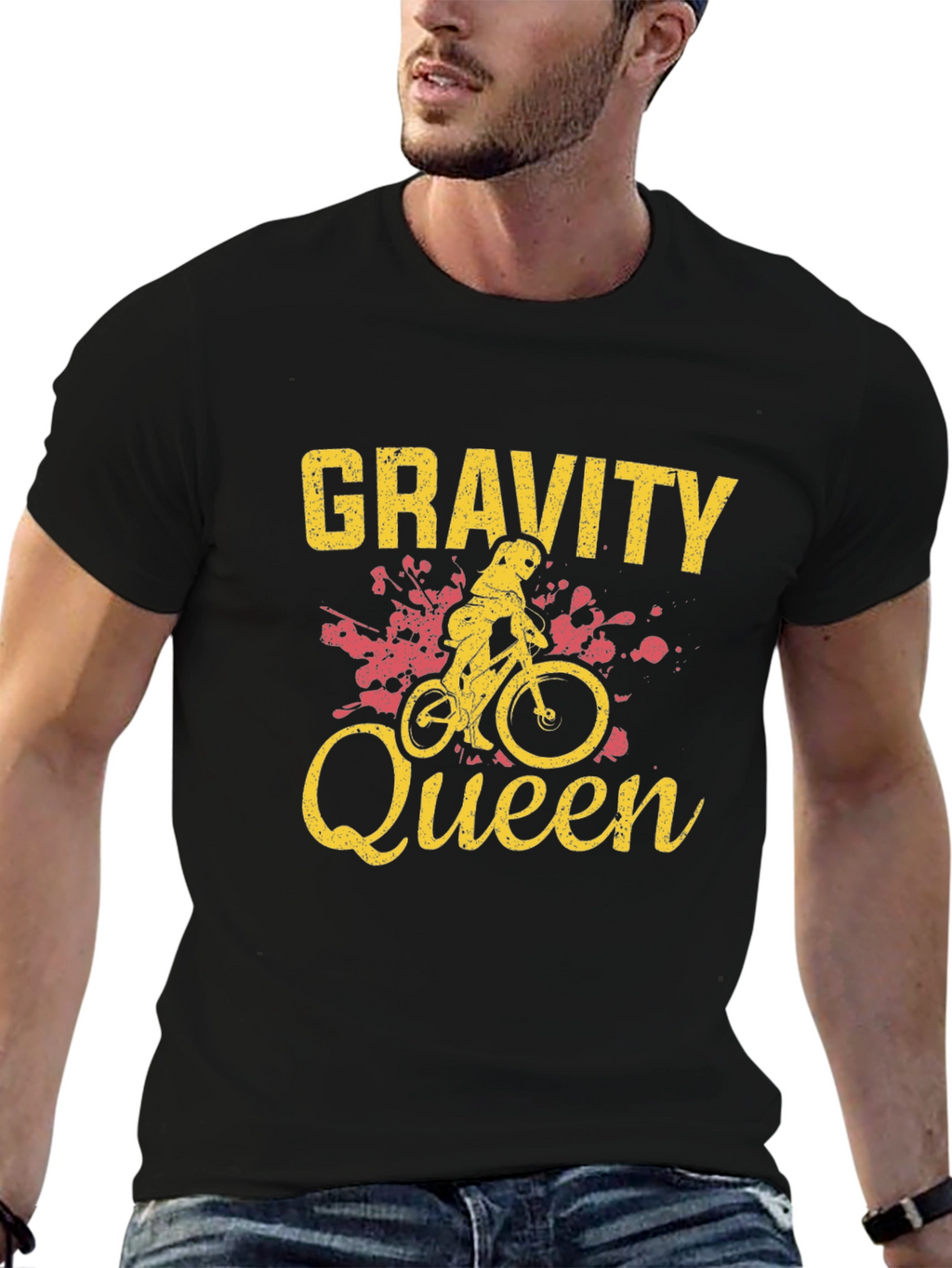 Gravity Queen Black T-Shirt - Mountain Biker