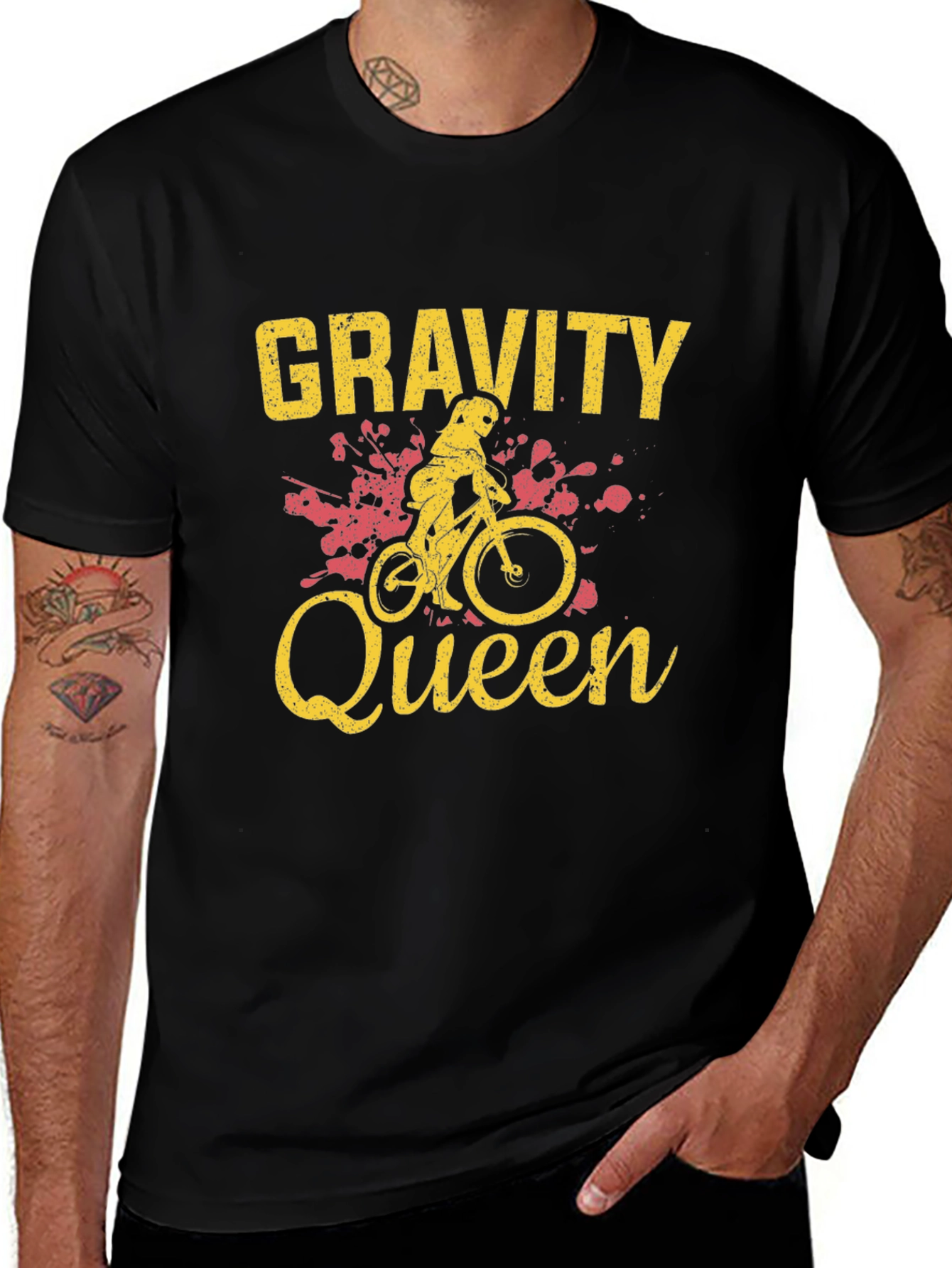 Gravity Queen Black T-Shirt - Mountain Biker