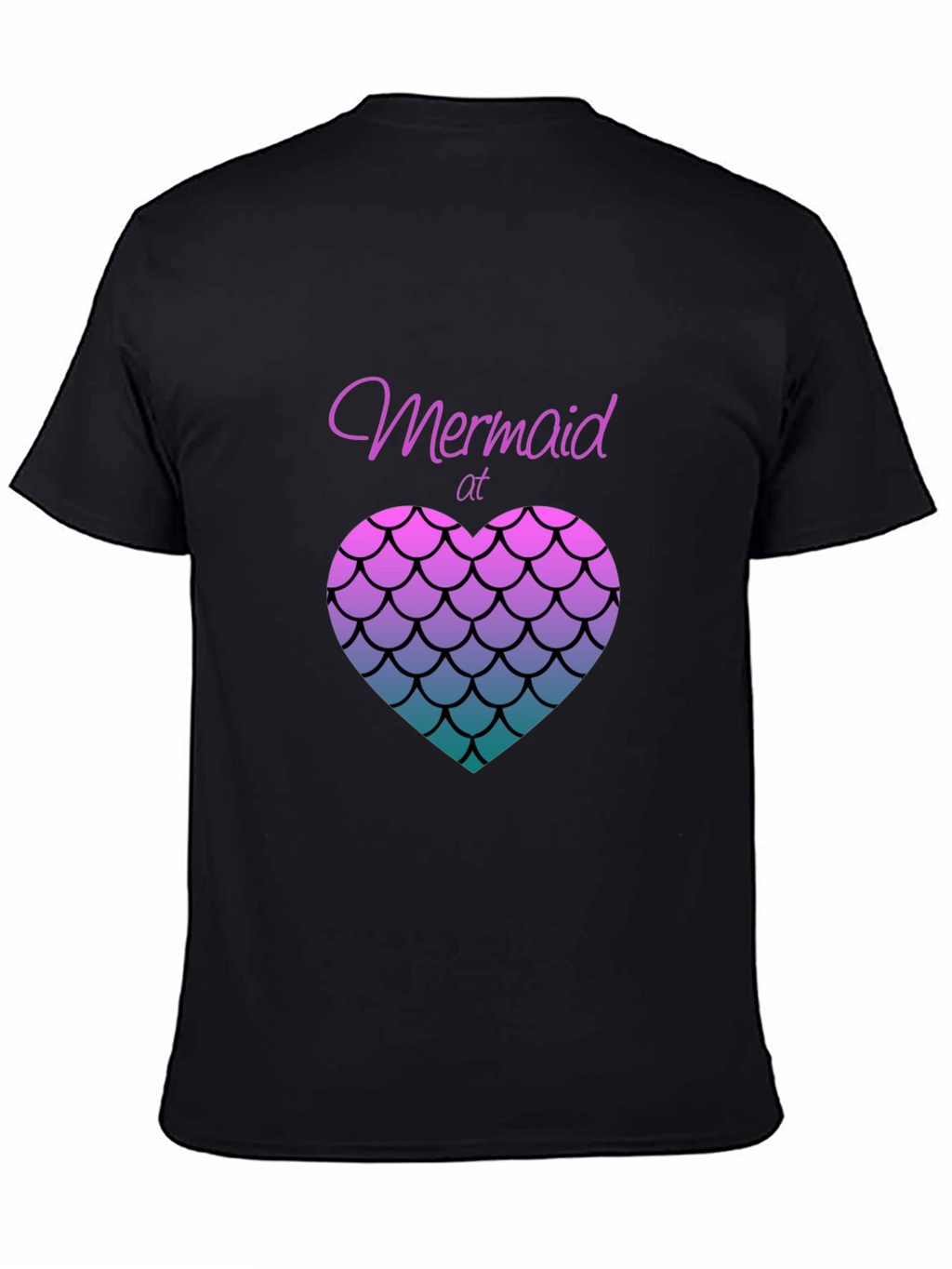 Mermaid at Heart Black T-Shirt