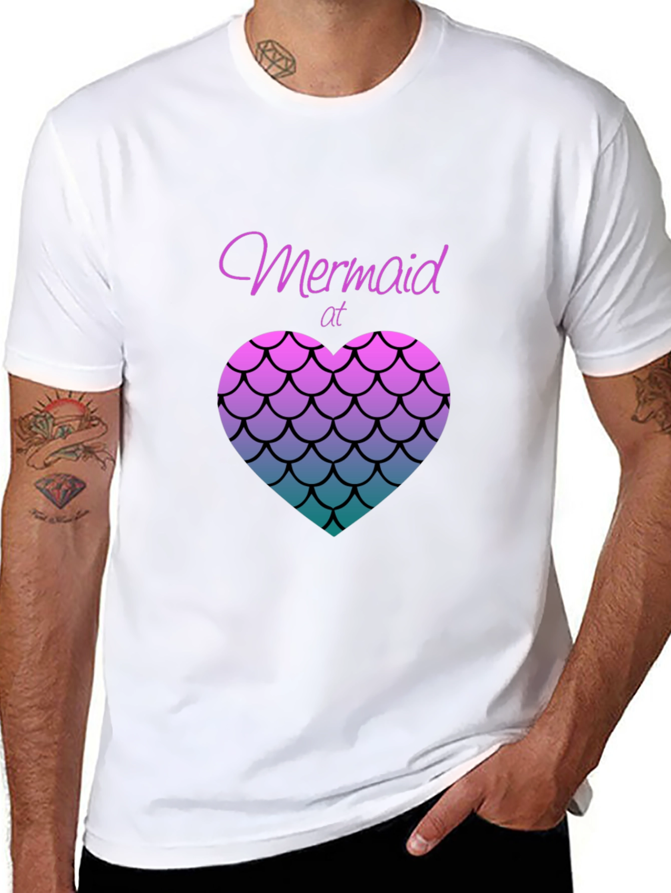 Mermaid at Heart Black T-Shirt