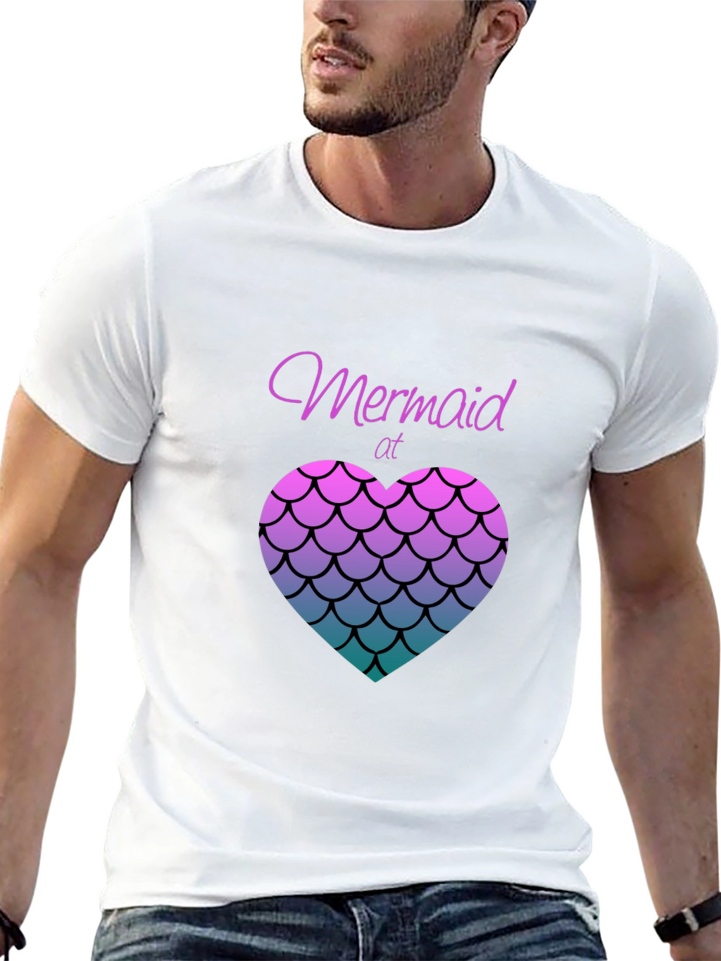 Mermaid at Heart Black T-Shirt