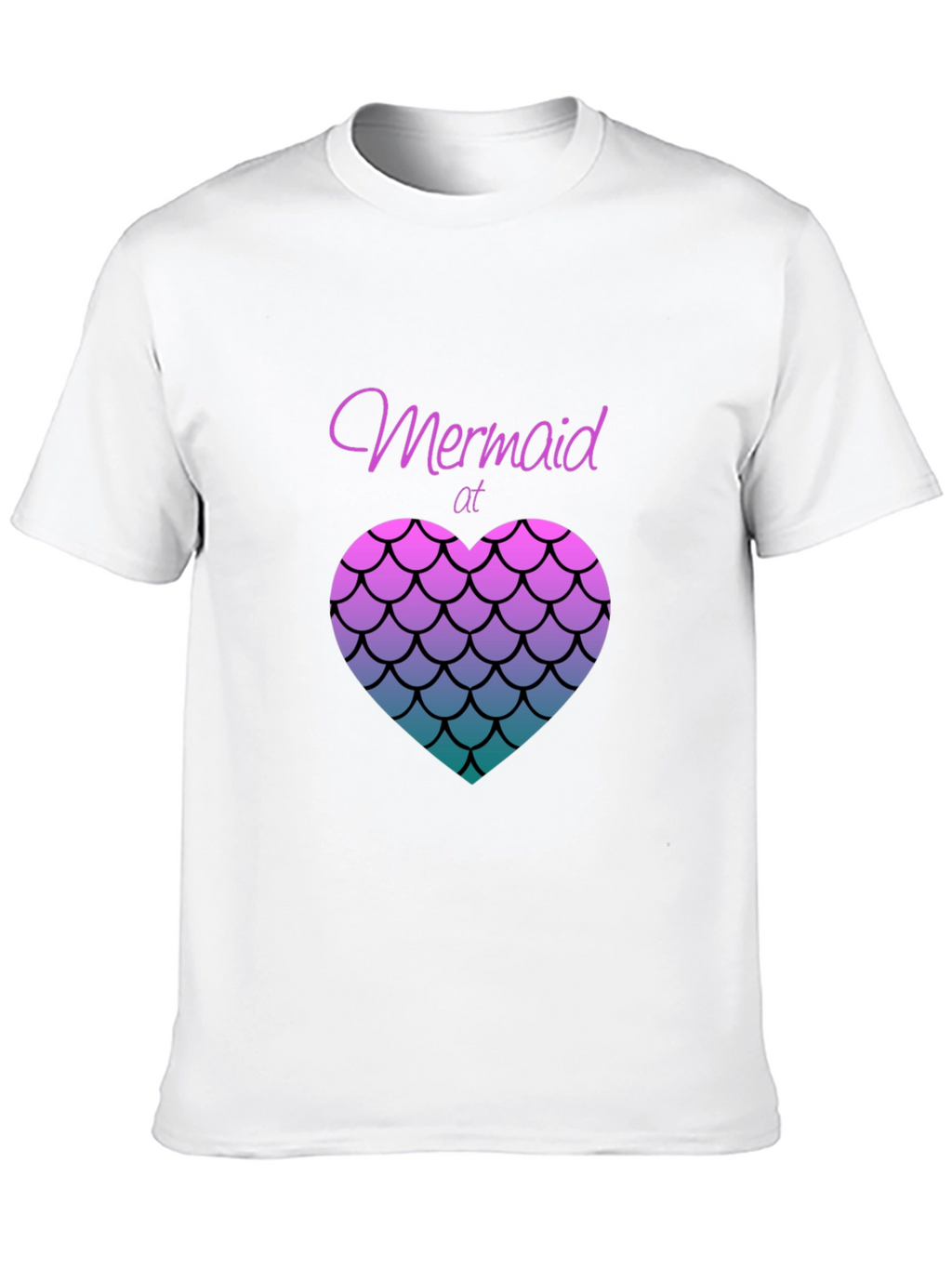 Mermaid at Heart Black T-Shirt