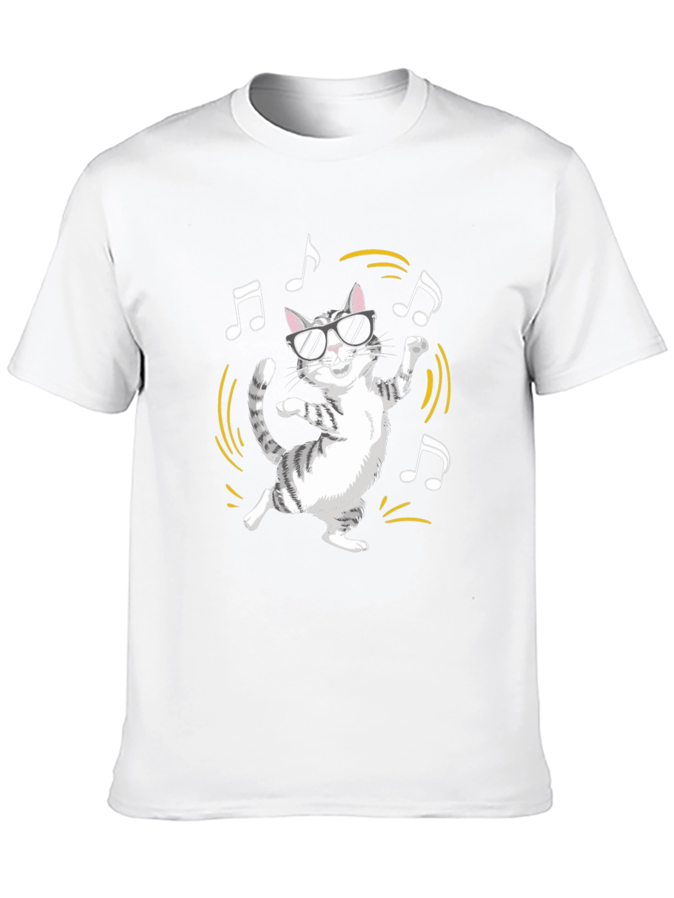 Cool Cat Graphic Tee - Black Cotton Blend