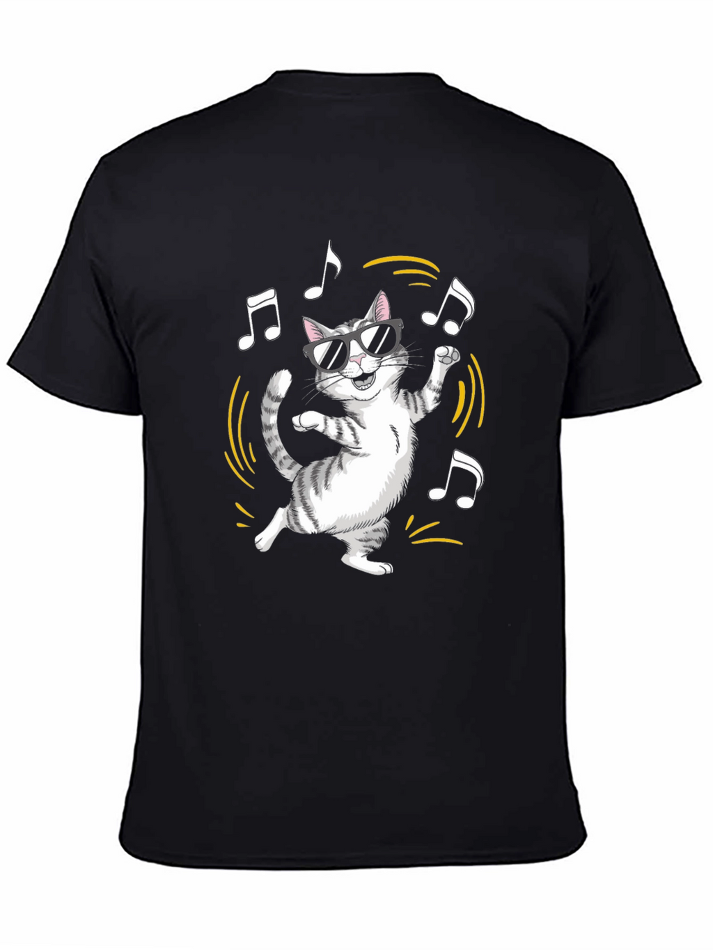 Cool Cat Graphic Tee - Black Cotton Blend