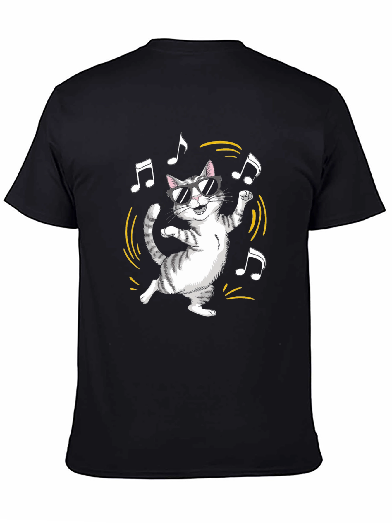 Cool Cat Graphic Tee - Black Cotton Blend