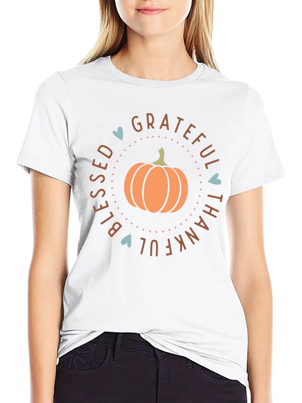 Grateful Blessed Thankful Pumpkin T-Shirt