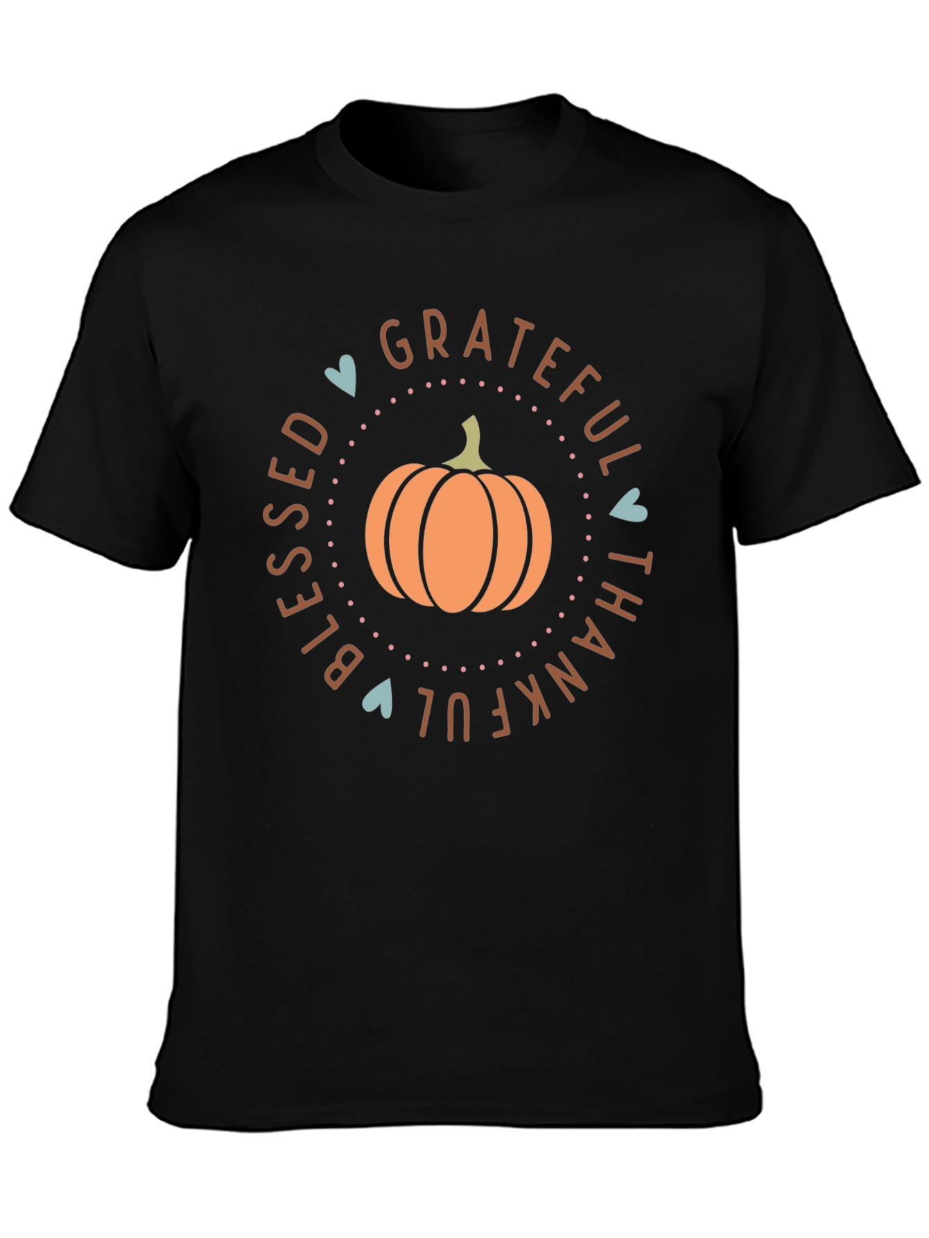 Grateful Blessed Thankful Pumpkin T-Shirt
