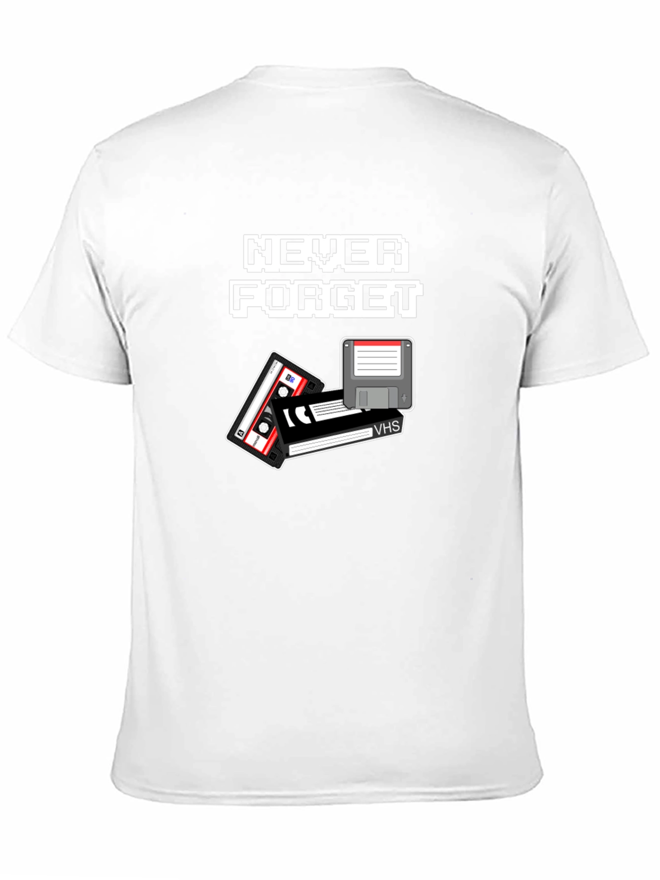 Retro Tech T-Shirt - Never Forget Cassette Floppy Disk