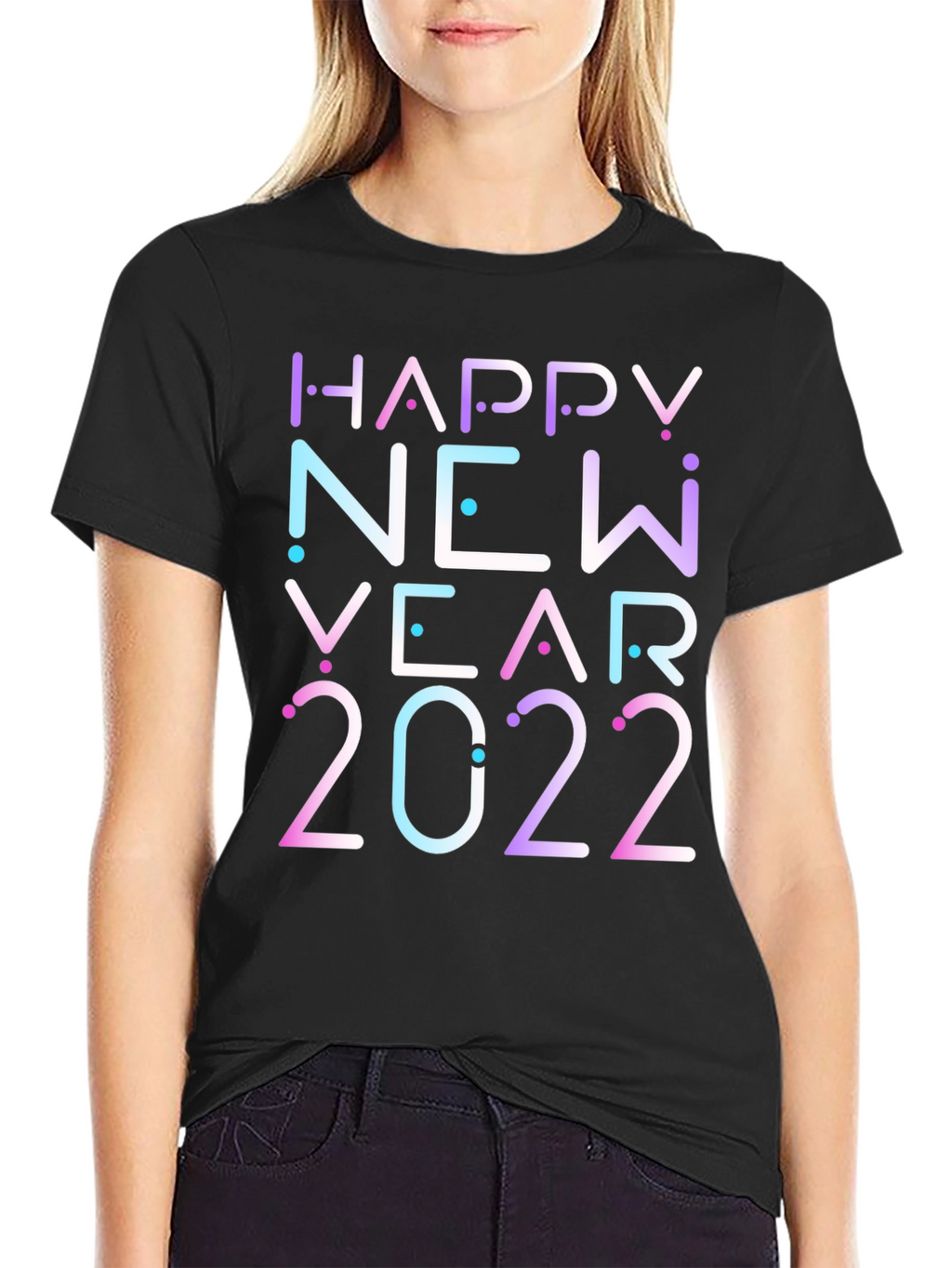 Happy New Year 2022 Graphic Black T-Shirt