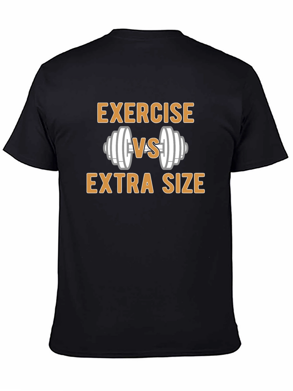 Exercise vs Extra Size Black Graphic T-Shirt