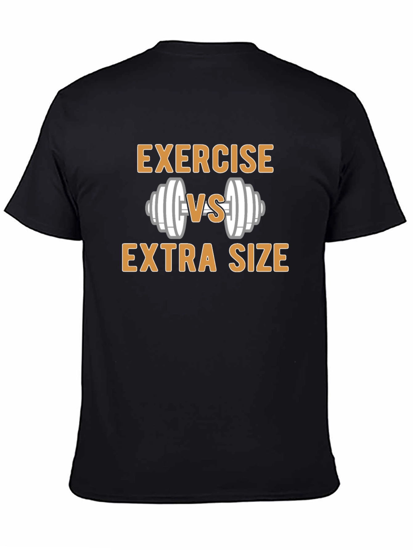 Exercise vs Extra Size Black Graphic T-Shirt