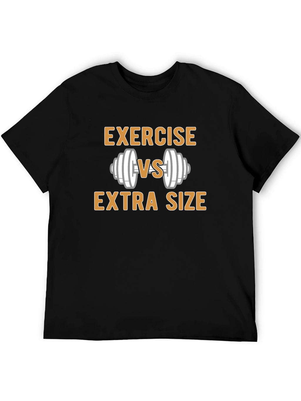 Exercise vs Extra Size Black Graphic T-Shirt
